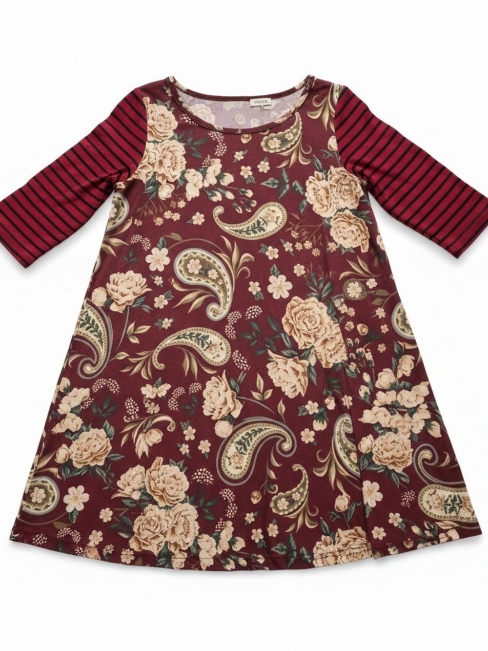Now & Forever Paisley Knit Cowl Neck Tunic Top Women's Large